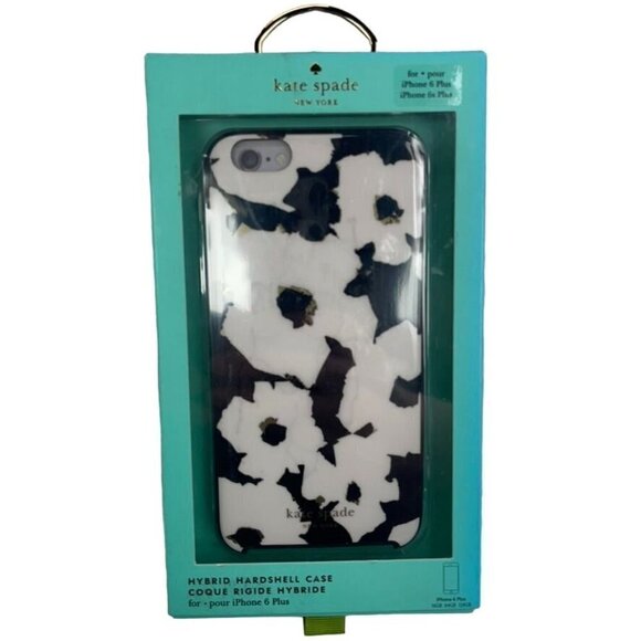NEW Kate Spade Black/Gold Floral Hybrid Hardshell Case for iPhone 6 Plus NIB - Picture 2 of 3